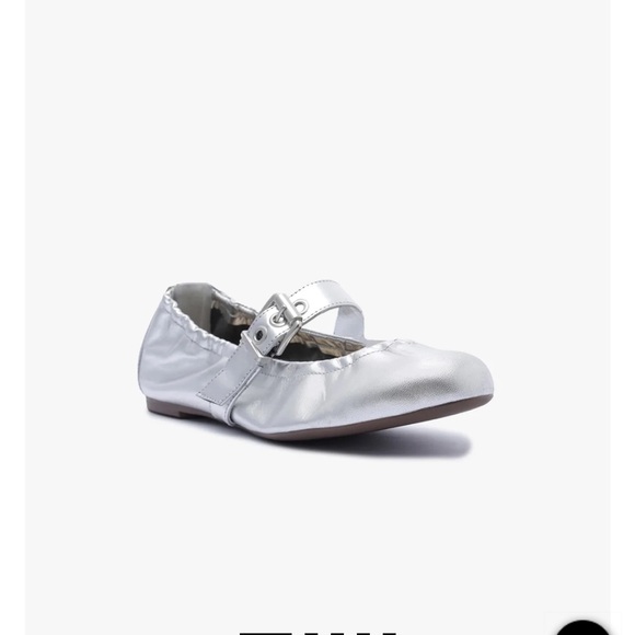 Schutz Calita Metallic Leather Flats - Picture 3 of 3